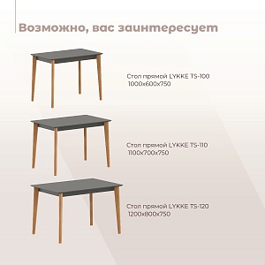 Стол прямой SKYLAND LYKKE TS-110, антрацит/бук, 110х70х75 см